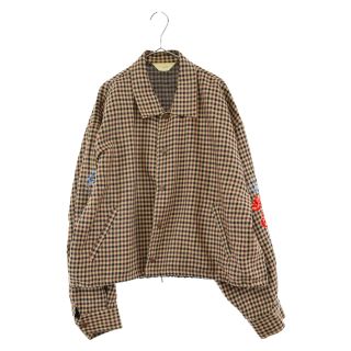 ジエダ(Jieda)のJieda ジエダ EMBROIDERY COACH JACKET Jie-19S-JK07-A チェック総柄エンブロイダリーコーチジャケット ブラウン(フライトジャケット)