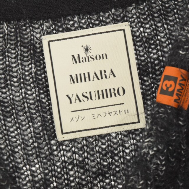 MIHARAYASUHIRO(ミハラヤスヒロ)のMIHARA YASUHIRO ミハラヤスヒロ 22AW brushed knit cardigan ブラッシュドニットカーディガン モヘア A07CD521 ブラック メンズのトップス(カーディガン)の商品写真