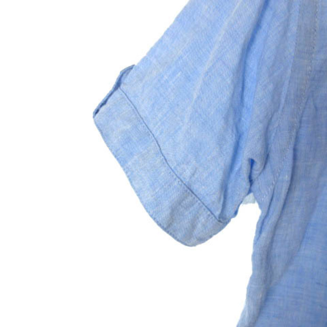 バーバリーブラックレーベル シャツ ワンポイント 半袖 麻 リネン 1 ブルー 3