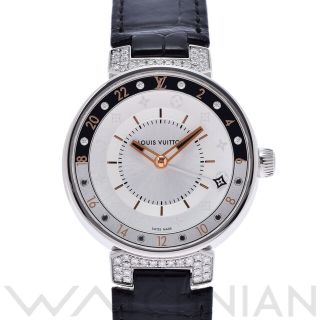 ルイヴィトン(LOUIS VUITTON)の中古 ルイ ヴィトン LOUIS VUITTON QA108Z シルバー /ダイヤモンド/ブラックダイヤモンド レディース 腕時計(腕時計)