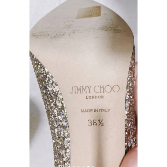 JIMMY CHOO(ジミーチュウ)のJIMMY CHOO ROMY85 グリッターパンプス(BALLET PINK) レディースの靴/シューズ(ハイヒール/パンプス)の商品写真