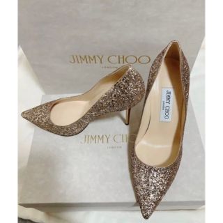 ジミーチュウ(JIMMY CHOO)のJIMMY CHOO ROMY85 グリッターパンプス(BALLET PINK)(ハイヒール/パンプス)