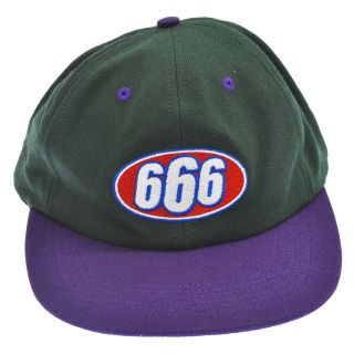 シュプリーム(Supreme)のSUPREME シュプリーム 17SS 666 6-Panel Cap 666ワッペン刺繍6パネルキャップ バイカラーキャップ 帽子 グリーン/パープル(キャップ)