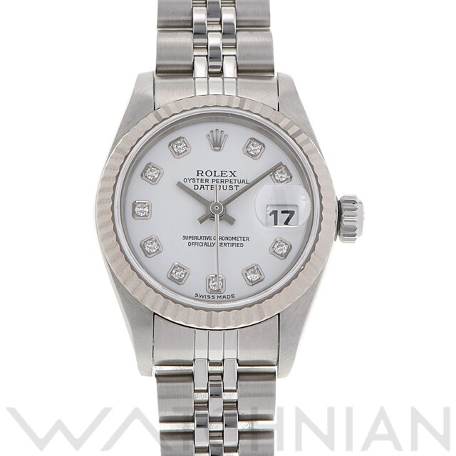 ROLEX - 中古 ロレックス ROLEX 79174G F番(2004年頃製造) ホワイト /ダイヤモンド レディース 腕時計