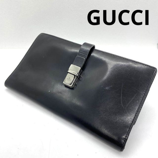 グッチ 長財布 レザー ブラック フラップ | フリマアプリ ラクマ