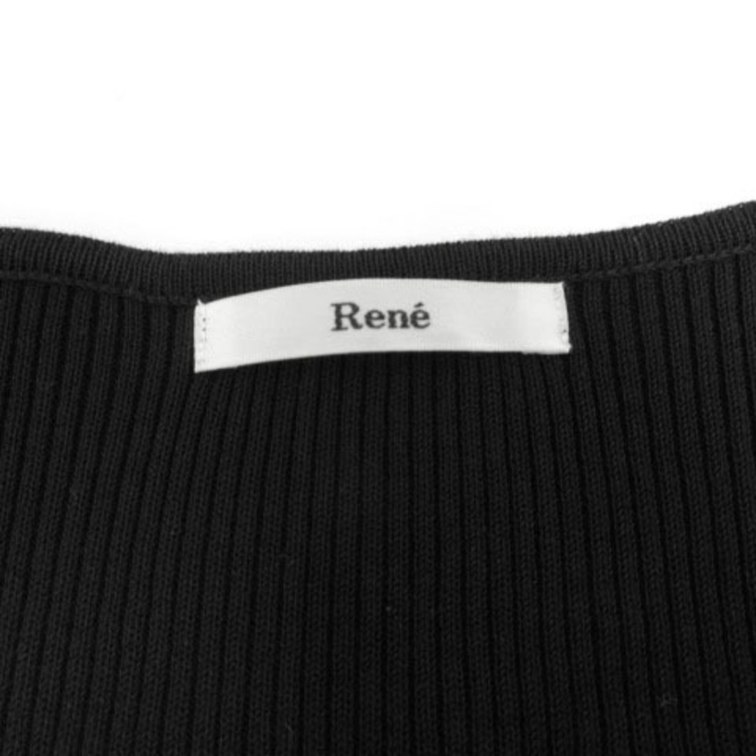 René(ルネ)のルネ Rene ワンピース リブニット切替 ひざ丈 グレンチェック 黒 白 36 レディースのワンピース(ひざ丈ワンピース)の商品写真