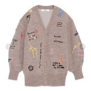 1度着用 PERVERZE ストライプ モヘア ニット カーディガン トップス