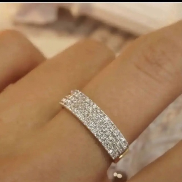 K18 WG 0.98ct フルエタニティ ダイヤモンド リング 10号-