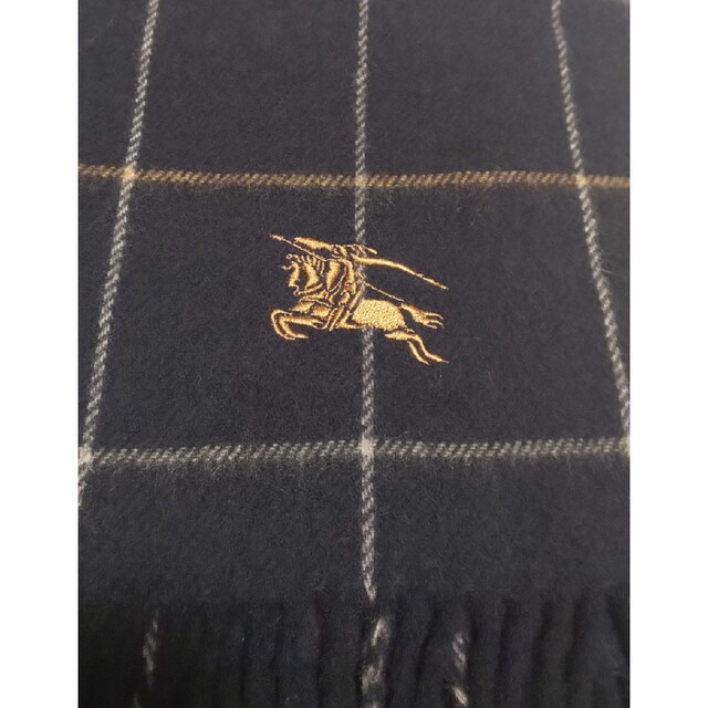 BURBERRY - バーバリー 膝掛け ひざ掛け ブランケット ネイビー USED