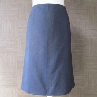 アオキ(AOKI)の新品 レミュー LES MUES ネイビー シルク混スカート 3L 大きいサイズ(ひざ丈スカート)