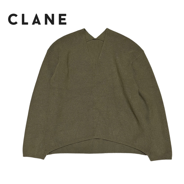 【CLANE】V-NECK BACK DROP KNIT