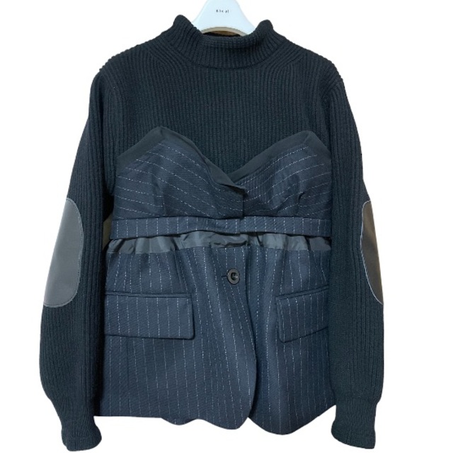 sacai(サカイ)の【未使用】sacai  Knit×Chalk Stripe Pullover レディースのトップス(ニット/セーター)の商品写真