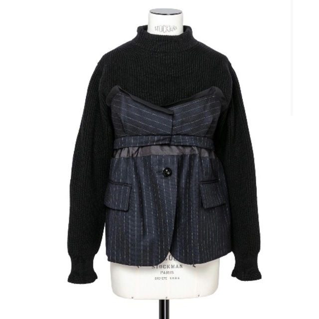 未使用】sacai Knit×Chalk Stripe Pullover | www.jarussi.com.br