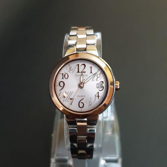 CASIO - 【稼働品】CASIO カシオ SHE-4506 ソーラー ピンク レディース