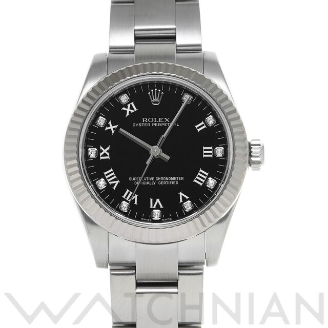 ROLEX - 中古 ロレックス ROLEX 177234 Z番(2007年頃製造) ブラック /ダイヤモンド レディース 腕時計