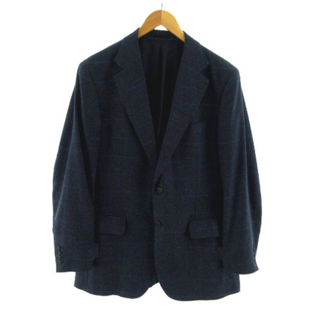 BURBERRY(バーバリー)のBURBERRY LONDON ジャケット シルク65％ 格子柄 紺 青 AB7 メンズのジャケット/アウター(テーラードジャケット)の商品写真