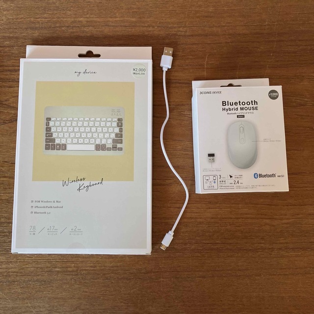 3COINS(スリーコインズ)の3coins ワイヤレスキーボード&Bluetooth hybrid mouse スマホ/家電/カメラのPC/タブレット(PC周辺機器)の商品写真