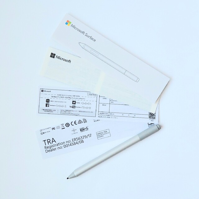 Microsoft(マイクロソフト)の専用 Microsoft Surface Pen EYU-00015 プラチナ スマホ/家電/カメラのPC/タブレット(その他)の商品写真