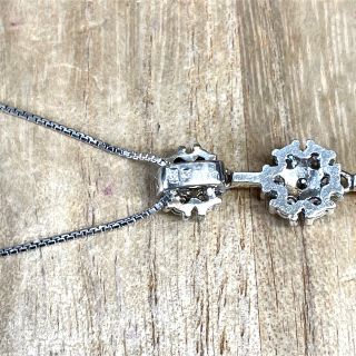 可愛い!k18WG ダイヤ フラワー ネックレス 5.18g GR1129-