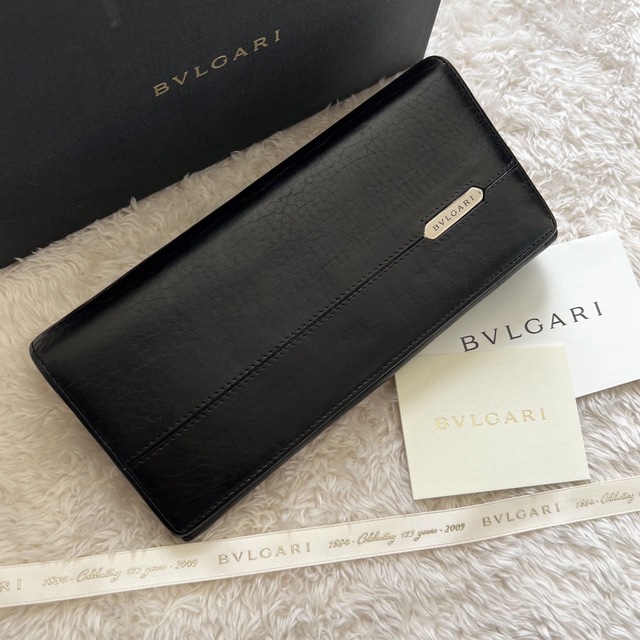 ファッション小物美品 BVLGARI ブルガリ 2つ折り 長財布