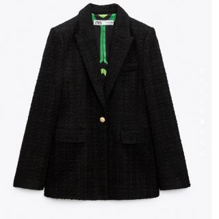 ザラ(ZARA)のZARA完売品　ツイードジャケット ポケットテクスチャーブレザーM(テーラードジャケット)