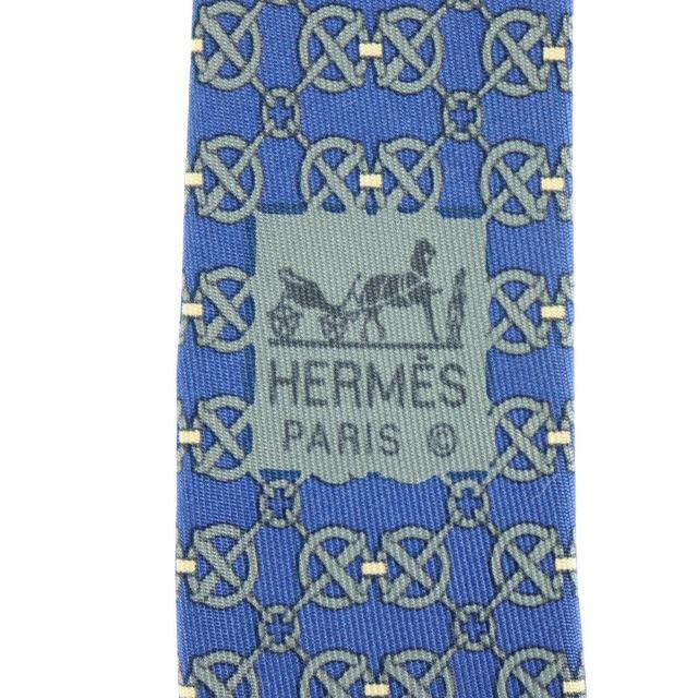 Hermes(エルメス)のエルメス シルクネクタイ 7150FA 中古 ブルー シルク100% HERMES 【中古】| ファッション小物 メンズ シンプル ブランド ビジネスシーン 青 Bランク メンズのファッション小物(ネクタイ)の商品写真