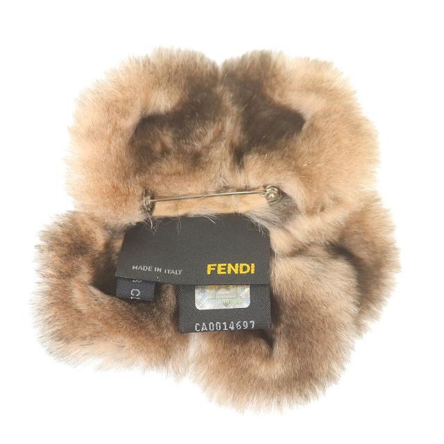 フェンディ ファーコサージュフラワーモチーフ  ピンクベージュ FENDI  | アクセサリー ファッション小物 ブランド レディース 女性 入学式 卒業式 パーティ イベント ブローチ 花飾り ABランク 1