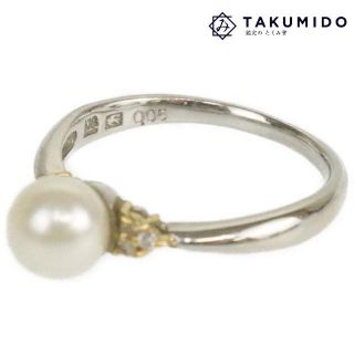 セイコー(SEIKO)のセイコージュエリー SEIKO JEWELRY 指輪 約11号 Pt900/K18 パールリング 0.05ct 中古 シルバー ゴールド 総重量2.9g【中古】 | ダイアモンド 真珠 金 銀 ファッション ブランド 小物 アクセサリー ジュエリー 宝飾 ABランク(リング(指輪))