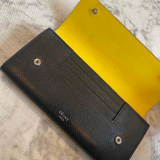 CELINE 財布　長財布　バイカラー　ウォレット　美品　イエロー×ブラック　黒