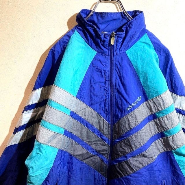 90s adidas アディダス/ベクター柄 刺繍 ナイロンジャケット 常田大希-