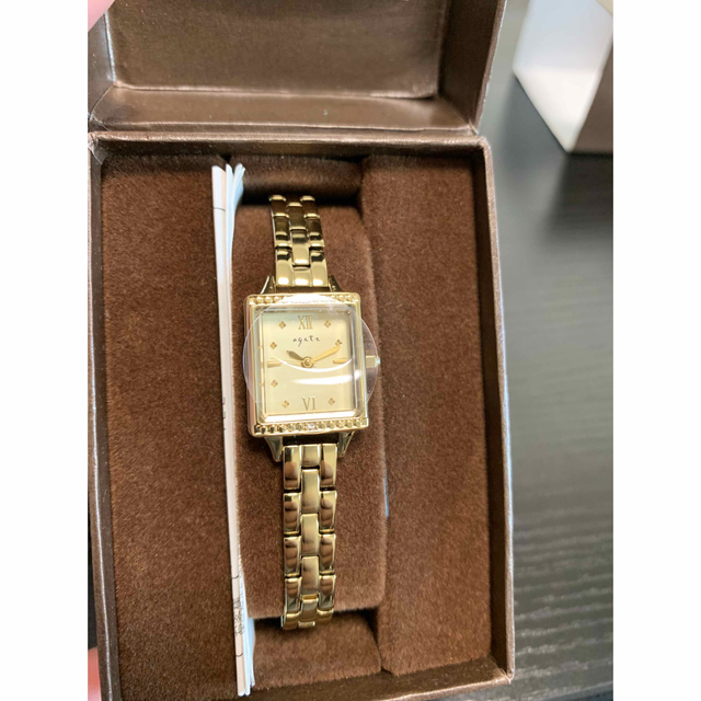 [新品未使用未開封]agete 女性向け腕時計 ゴールド 箱・取扱説明書付