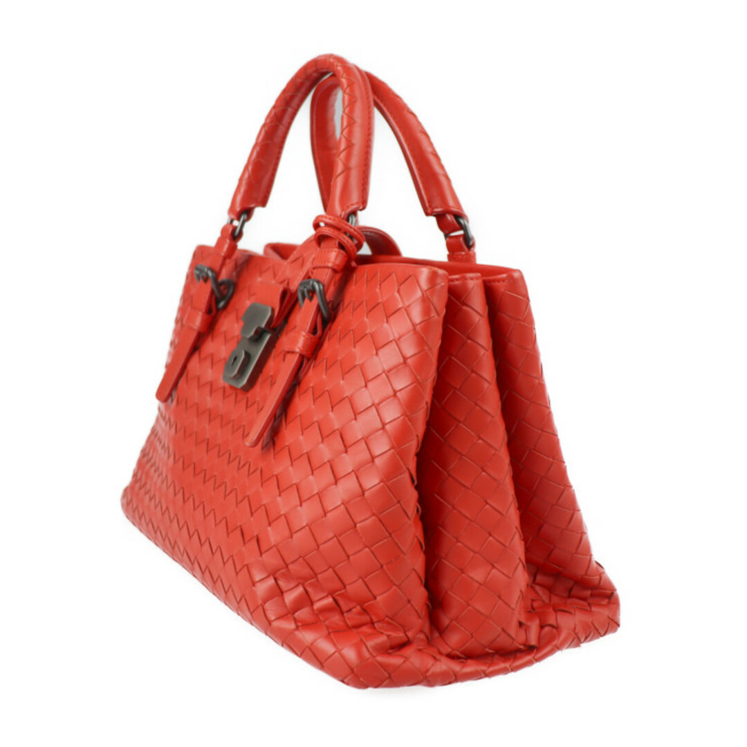 BOTTEGAVENETA ボッテガヴェネタ イントレチャート スモール ローマバッグ ハンドバッグ 337303 カーフレザー レッド 2WAY  ショルダーバッグ トートバッグ 【本物保証】