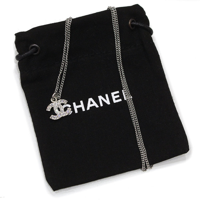 シャネル ラインストーン ココマーク ネックレス ペンダント シルバー A28942 CHANEL（新品・未使用品）