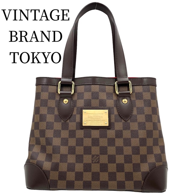 LOUIS VUITTON - LOUIS VUITTON ルイヴィトン トートバッグ ダミエ ハムステッドPM HamsteadPM ハンドバッグ ブラウン 茶 鞄 かばん N51205    ゴールド金具 レディース 人気 美品【中古品】