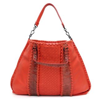 ボッテガ(Bottega Veneta) ハンドバッグ(レディース)（レッド/赤色系