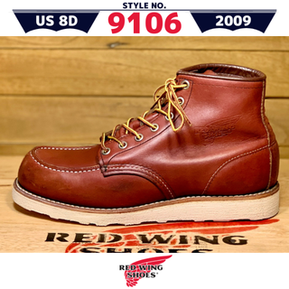 レッドウィング(REDWING)の9106良品8D／09年製レッドウィング赤茶アイリッシュセッタービブラムブーツ(ブーツ)