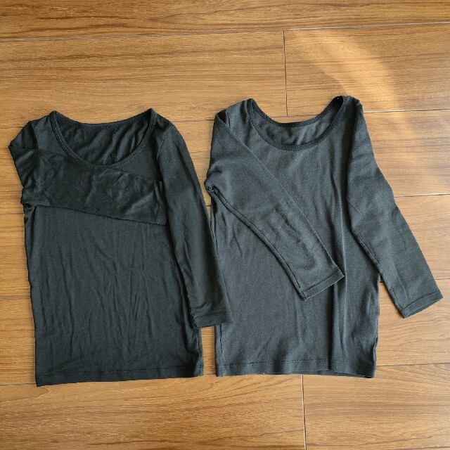 UNIQLO(ユニクロ)のヒートテック　黒　110＆120　2枚セット キッズ/ベビー/マタニティのキッズ服女の子用(90cm~)(下着)の商品写真