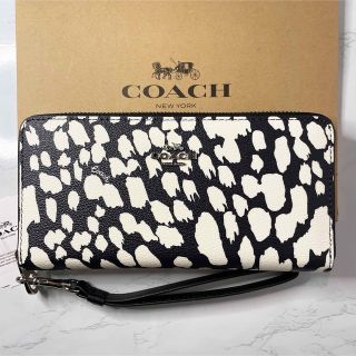 《新品》COACH コーチ ブラック アニマル レザー 折り財布