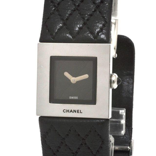 CHANEL - シャネル 腕時計 ブラック シルバー マトラッセ 黒
