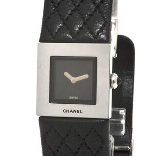 シャネル(CHANEL)のシャネル 腕時計 ブラック シルバー マトラッセ 黒(ブレスレット)