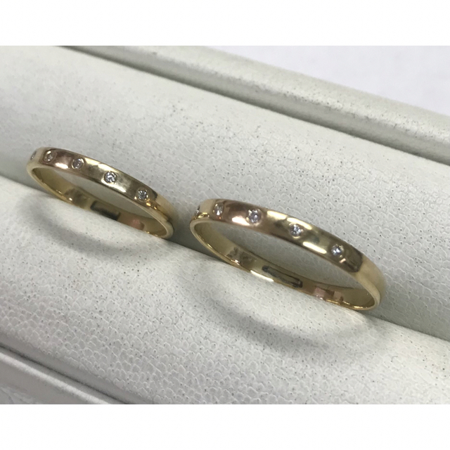 ✨ペアで59,800円✨K18イエローゴールド/ダイヤモンド5P・ペアリング
