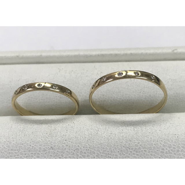 ✨ペアで59,800円✨K18イエローゴールド/ダイヤモンド5P・ペアリング