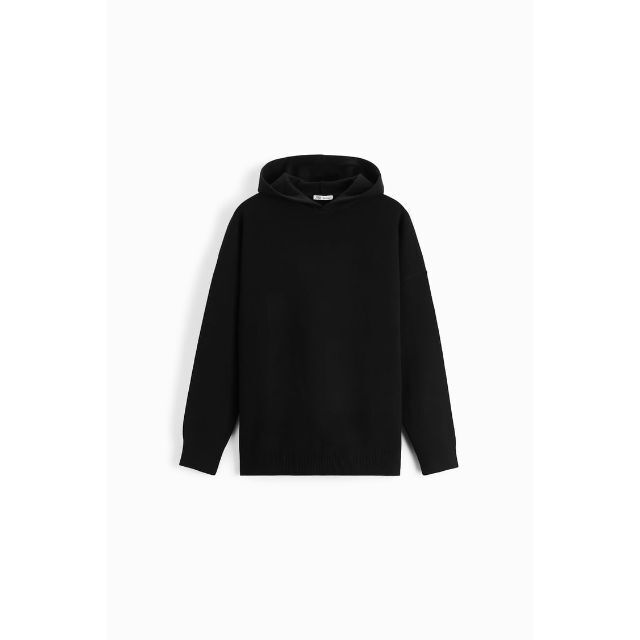 ZARA(ザラ)の☆ZARA ザラ ニット フード パーカー/メンズ/S/ブラック☆新品 メンズのトップス(パーカー)の商品写真