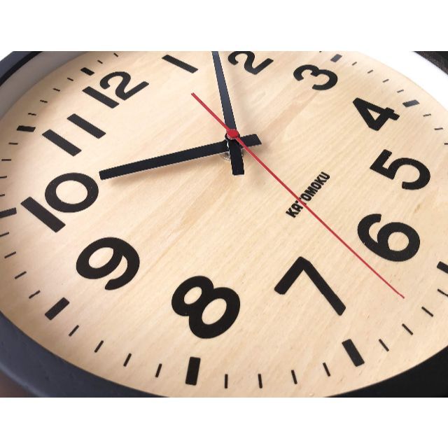 KATOMOKU Muku Clock 15 ブラック 電波時計 連続秒針 km インテリア