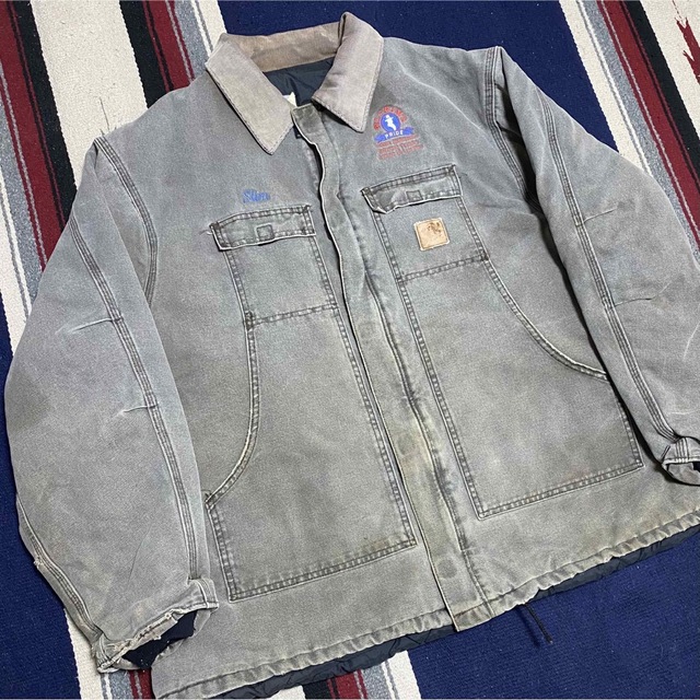 90s 古着 カーハート ダック地 USA製 刺繍 ビッグシルエット ロゴタグ-