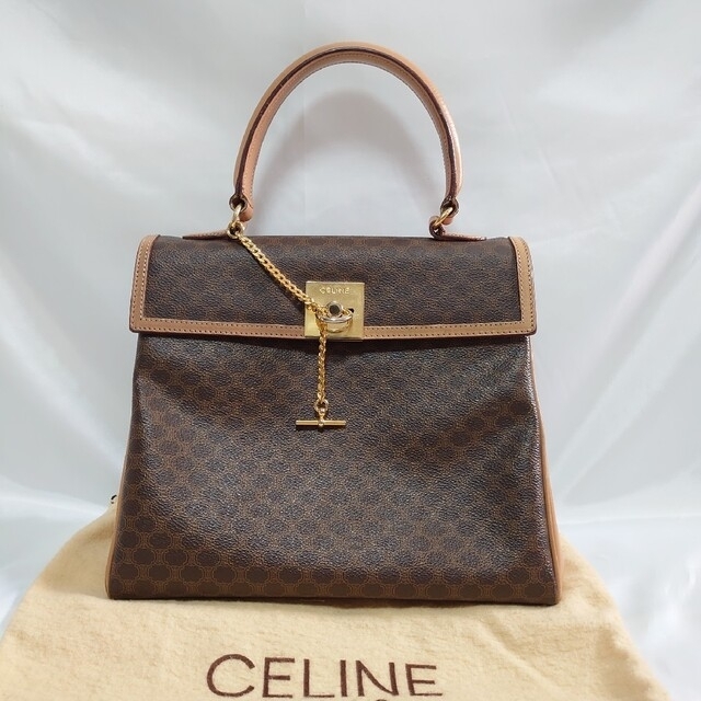 独特な店 celine - 美品 CELINE マカダム柄 ガンチーニ ハンドバッグ