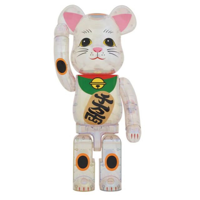 フィギュアBE@RBRICK 招き猫 透明メッキ 1000％