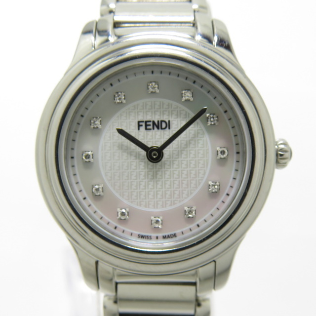 FENDI レディース腕時計 クォーツ SS ホワイトシェル文字盤 シルバー