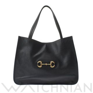 グッチ(Gucci)の中古 グッチ GUCCI 623694 ユニセックス トートバッグ ブラック /ゴールド金具 レザー(トートバッグ)