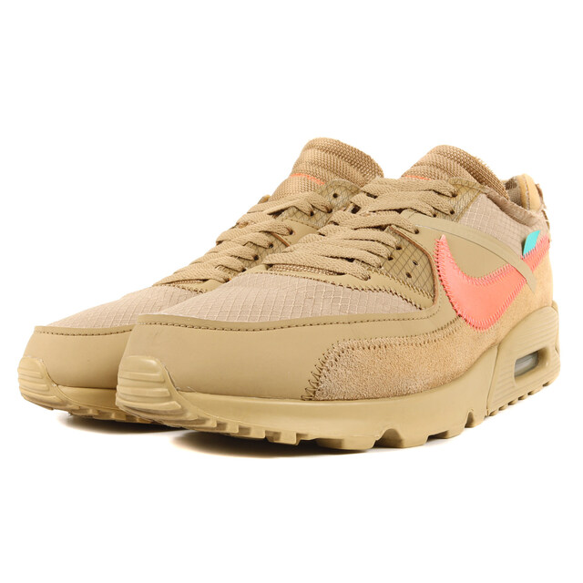 OFF-WHITE オフホワイト NIKE THE 10 : AIR MAX 90 Desert Ore (AA7293-200) 19SS ナイキ  エアマックス 90 デザートオレ パラシュートベージュ サイズ：US9.5 27.5cm スニーカー コラボ 【メンズ】【中古】